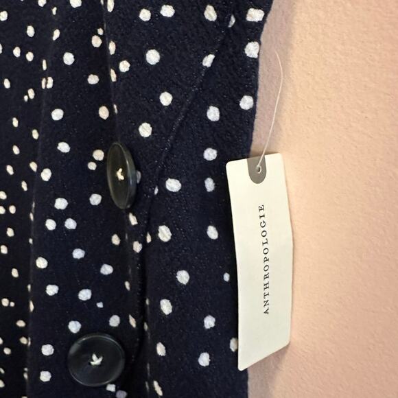 Maeve Anthropologie Blue Polka Dot Mini Skirt with Buttons NWT XL - Picture 3 of 8